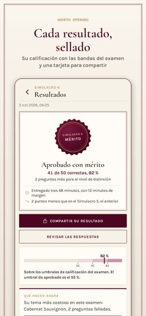 Un resultado sellado: aprobado con mérito, el tiempo empleado y los puntos perdidos