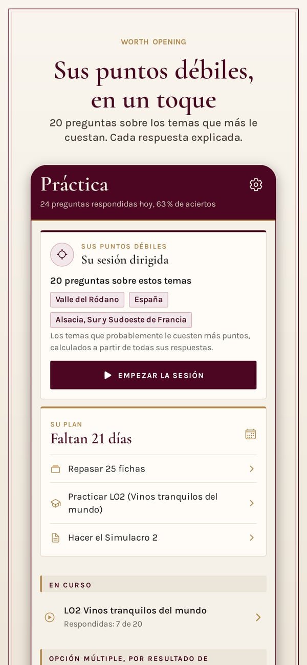Worth Opening: WSET Level 3. Entrenar: una serie de veinte preguntas sobre los temas que más puntos cuestan