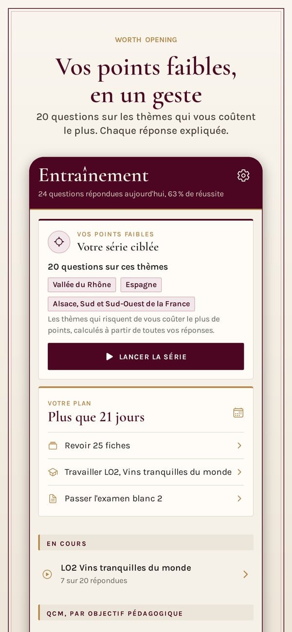 Worth Opening: WSET Level 3. L'entraînement : une série de vingt questions sur les thèmes qui coûtent le plus de points