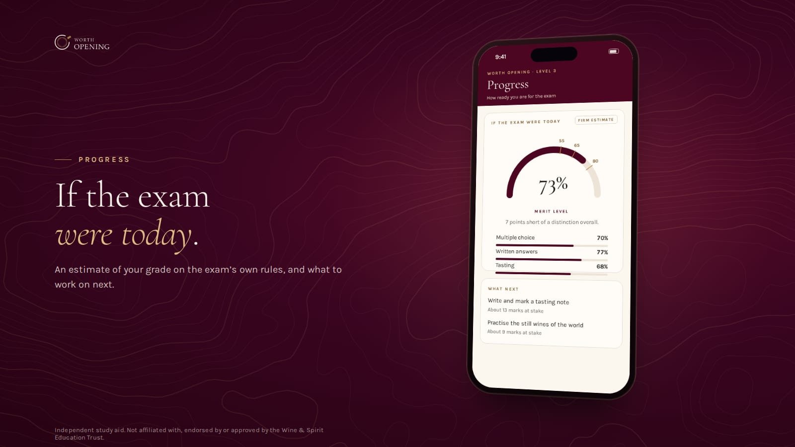 A short film of the apps: a mock exam on the real clock, a written answer marked point by point, a grade estimate and twenty mock exams for each level.